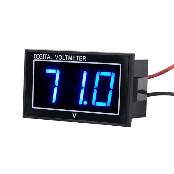Waterproof Voltmeter 12V 24V 36V 48V 60V 72V 96V,LED Digital Display Battery Voltage Tester DC5-130V Apply to Golf Cart,Car, MotorcycleBoats Battery Voltage Monitor