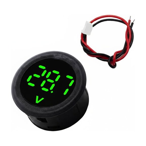 Waterproof Voltmeter Round Voltmeter Meter Detector Tester 5-100V Gauge LED Digital Display