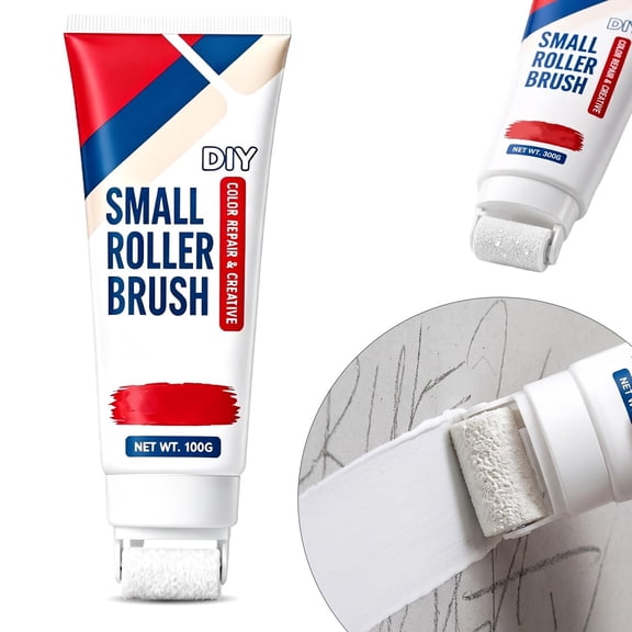 Waterproof Wall Repair Paste with Integrated Small Roller Brush, 100g Waterproof DIY Wall Repair Paste with Integrated Roller Brush,Wall Touch Up Compound for Interior Home Wall Renovation