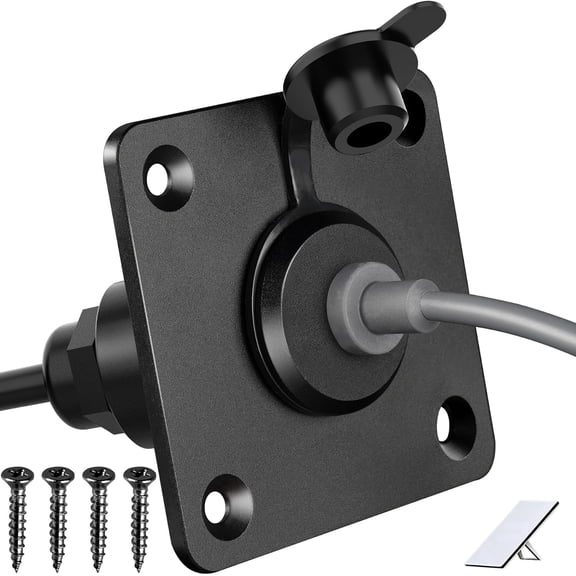 Waterproof Outdoor RV Socket Wall Passthrough Power Connector Outlet, Aluminum DC 5.5 x 2.1 Female Port Compatible with Starlink Mini for RV Campervan Marine DIY Battery Box, 1 Pack