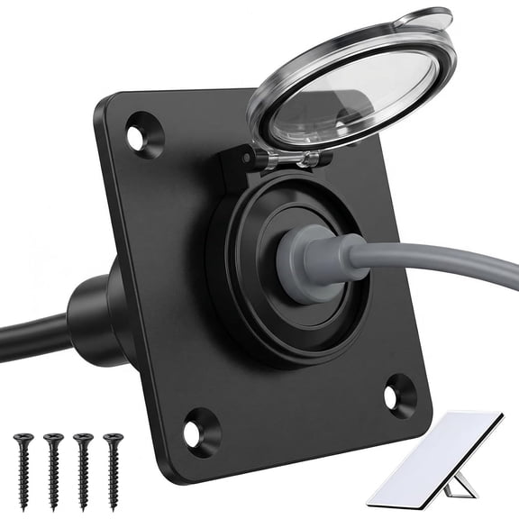 Waterproof Wall Socket Passthrough for Starlink Mini, IP67 Waterproof Panel Mount DC 5.5x2.1 Female Socket, 12V-24V Aluminum Passthrough for RV, Camper, Marine, Battery Box & Motorhome Installation