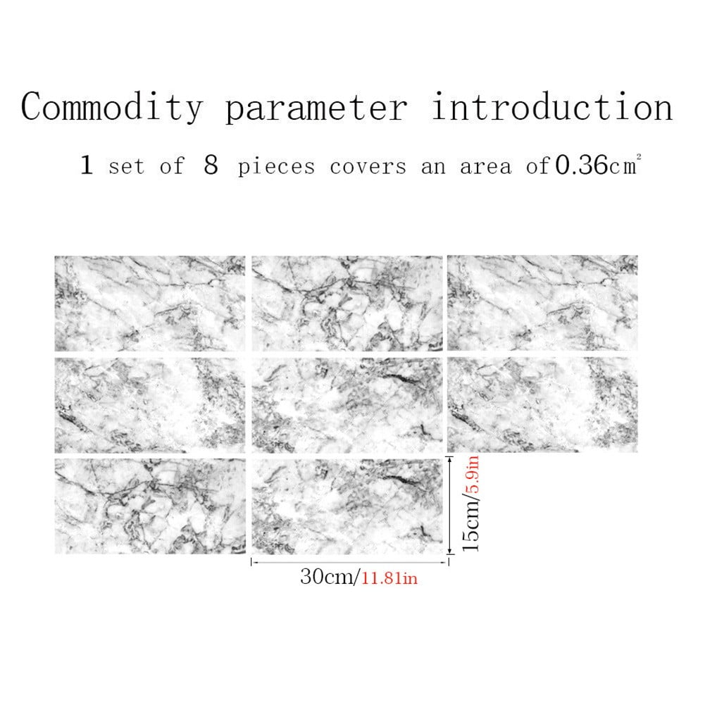 Waterproof Wall Sticker Marble Tiles Sticker Kitchen Home Bathroom