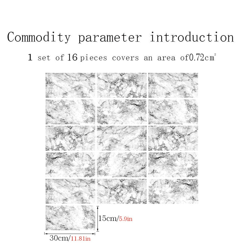 Waterproof Wall Sticker Marble Tiles Sticker Kitchen Home Bathroom