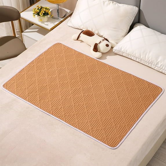 Waterproof Washable Bed Pad - For Elderly Care, Incontinence & Menstrual, Absorbent Leakproof Material, Soft Comfortable, Reusable Easy to Clean, Protects Mattresses from Stains, 47*32in, Brown