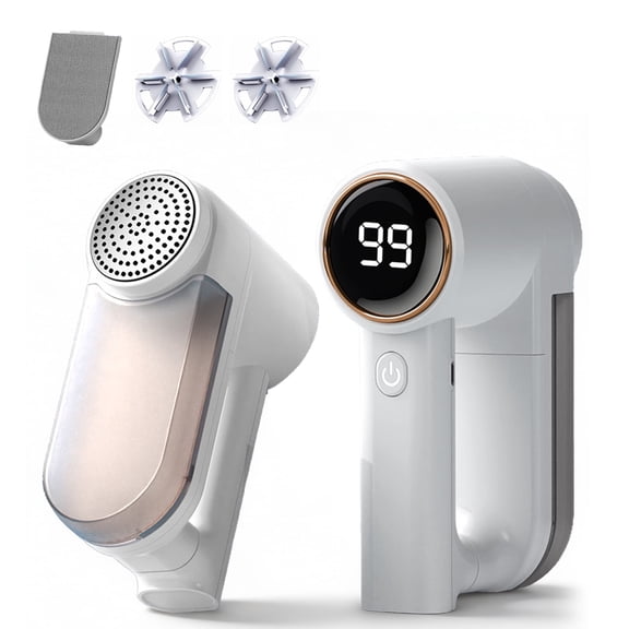 Fabric Shaver, Lint Remover Rechargeable 3 Speeds 6 Leaf Blades Digital LED Display Remove Pilling for Clothes, Furniture, Sweater, Couch