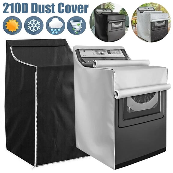Waterproof Washer and Dryer Cover for Front/Top Load Machine, UV Resistant Oxford Cloth Dust Protector with Zipper, Breathable Heat Dissipation Design, Universal Fit for Indoor & Outdoor Use Silver