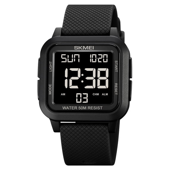 Waterproof Watch, 50M Water Resistant Digital Sport Watch, High-Definition Night Light Display Steel Bracelet Multi-Function Alarm Stopwatch