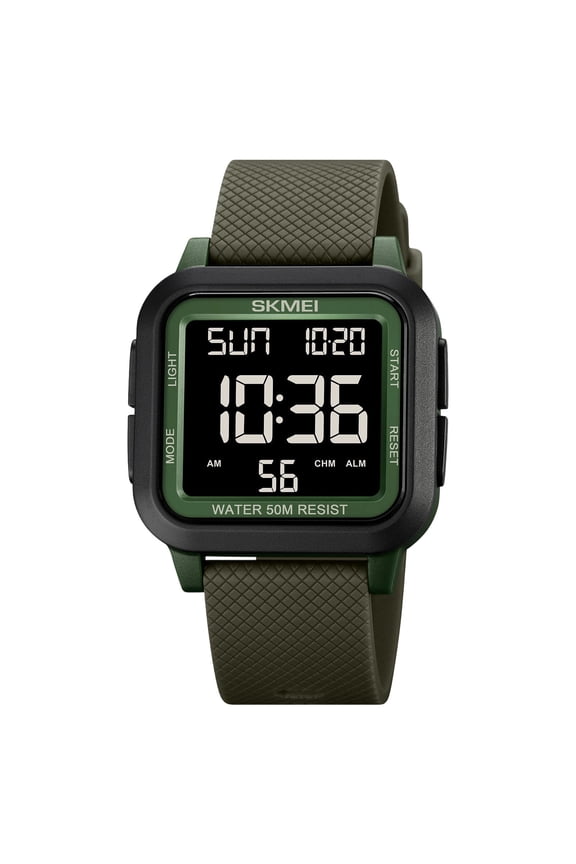 Waterproof Watch Steel Bracelet Analog Digital Watch Silicone Strap 50M Water Resistant LED Backlight Display Alarm Stopwatch Timer Date Day Outdoor Sports Running Durable Lightweight Wrist Watch
