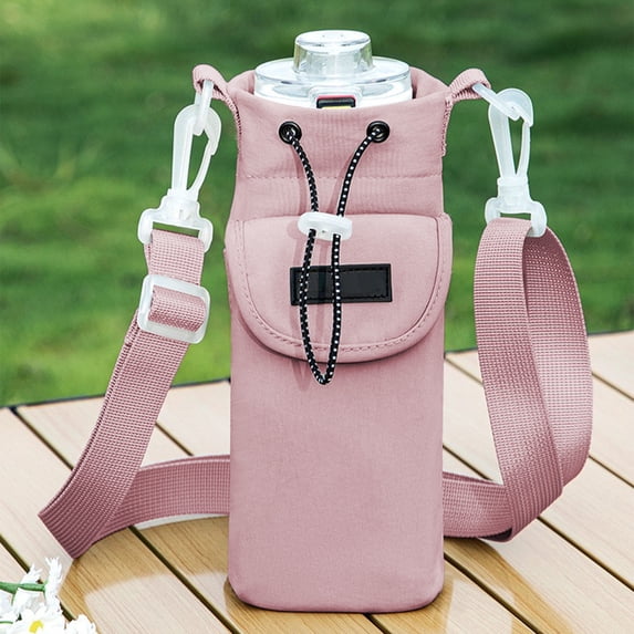 Waterproof Water Bottle Bag, Insulated Carrier with Adjustable Crossbody Strap and Front Pocket, Handheld Design for Outdoor Activities, Hiking, and Daily Commute