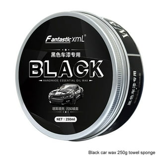 WEICA Black Car Wax Solid for Black Car Special Wax Scratches Remover Auto Ceramics Coating 180g with Free Waxing Sponge and Towel-Black