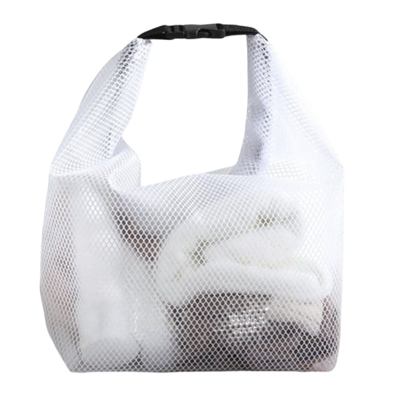 Waterproof Wet Dry Storage Bag with Hanging Hook,Portable EVA Swimming Gym Travel Organizer for Toiletries Clothes,Large Capacity White 14×11 Inch