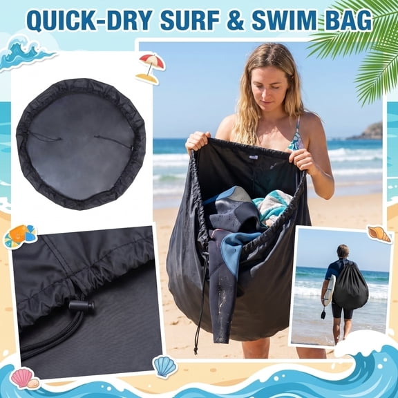Waterproof Wetsuit Changing Mat Bag, Quick Dry Surf Beach Storage Pouch Cover, Water Resistant Dry Wet Separated Storage Cover for Beach Swimming, 1PC