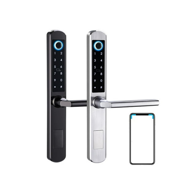 Waterproof WiFi Biometric Fingerprint Door Locks Electronic Smart Door Lock RFID Card Code Lock For Aluminum Glass Door ,Easy to Installation and Use
