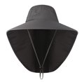 thumbnail image 1 of Waterproof Wide Brim Fishing Hat with Neck Flap Breathable Outdoor Sun Protection Cap for Hiking Dark Gray, 1 of 4