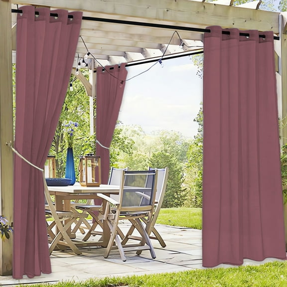 Waterproof Window Screen Terrace Outdoor Pavilion Transparent Screen Curtain Shade Net Patio Cover Durable Mesh Fabric 132X213Cm Wine Color Nylon And Spandex Blend Weather Resistant Wine