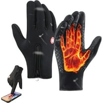 Waterproof & Windproof Thermal Non-Slip Gloves,Skatesfor Winter Touch Screen Thermal, Adjustable Zipper Fit for Cycling, Skiing Outdoor Sports