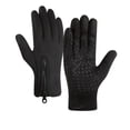 thumbnail image 1 of Black Waterproof Windproof Thermal Gloves - Unisex Fleece Lined Touch Screen Non-Slip Grip Gloves for Men Women, Winter Cycling Hiking Commuting, 1 of 7