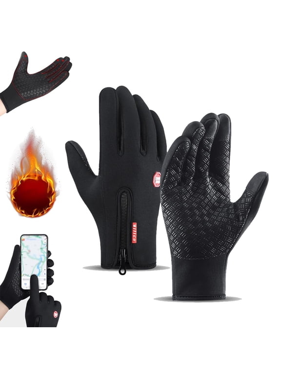 Waterproof Windproof Thermal Winter Gloves with Touchscreen Fingers, Non-Slip Warm Gloves for Cold Weather Outdoor Use