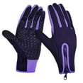 thumbnail image 1 of Waterproof Windproof Touchscreen Winter Gloves with Adjustable Zipper - Thermal Cycling & Driving Gloves for Cold Weather Outdoor Activities (Purple, XL), 1 of 3