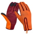 thumbnail image 1 of Waterproof Windproof Touchscreen Winter Gloves with Adjustable Zipper - Thermal Cycling & Driving Gloves for Cold Weather Outdoor Activities (Red, XL), 1 of 3