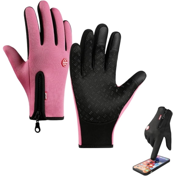 Waterproof & Windproof Winter Gloves, Thermal Non-Slip Gloves with Touch Screen Fingers & Windproof Liner for Men Women, for Running Cycling Driving