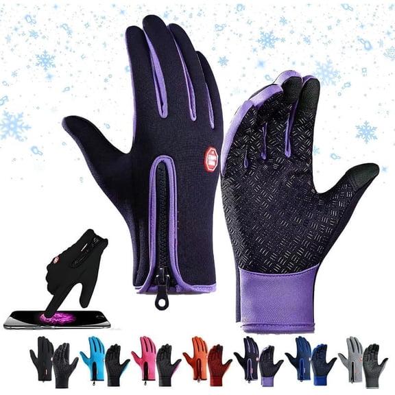 Waterproof & Windproof Winter Gloves, Thermal Non-Slip Touchscreen Gloves with All-Day Warmth, for Cold Weather Outdoor Running Cycling Driving Hiking for Men and Women