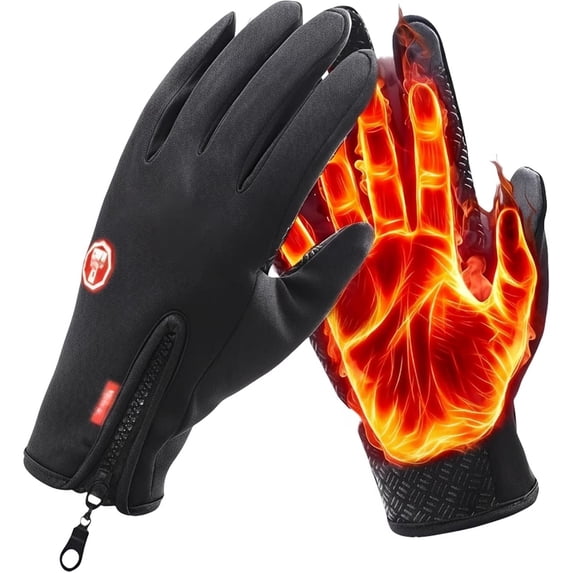 Motocross Men Rider Waterproof & Windproof Winter Gloves, Thermal Touchscreen Anti-Slip ...