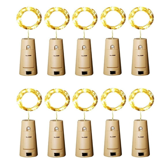 Waterproof Wine Bottle Lights with Cork, 12 LED 10 Pack Fairy String Lights for Wedding Christmas Party Bar Jar Decor, Warm White