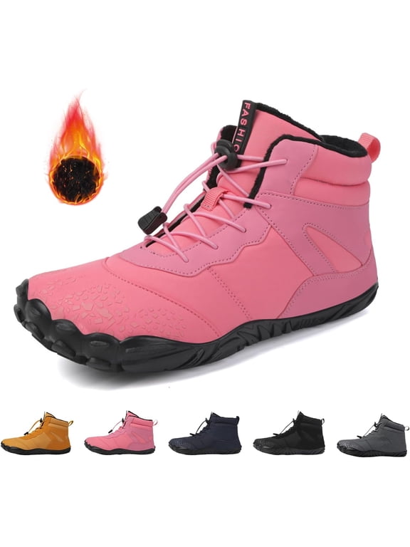 Waterproof Winter Barefoot Shoes, Walking Hiking Boots for Women Men Trail Running Healthy Non-Slip