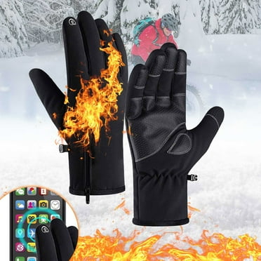 Waterproof Winter Gloves Men, -30℉ Warm Windproof Touchscreen Interface Gloves for Men, Warm Work Gloves, Thermal Ski Gloves No-Slip Climbing Gloves for Skiing and Outdoor (Black, XXL)