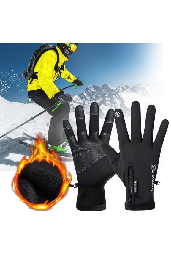 Waterproof Winter Gloves - Warm Windproof All Fingers Touch Screen Gloves for Men Skiing and Outdoor Work