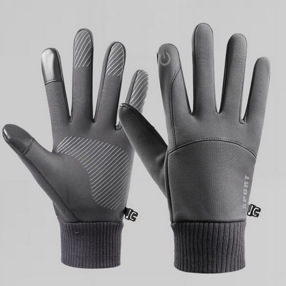 Waterproof Winter Gloves Warm Windproof Fingers Touch Screen Gloves for Adults Skiing and Outdoor Work （GrayL）
