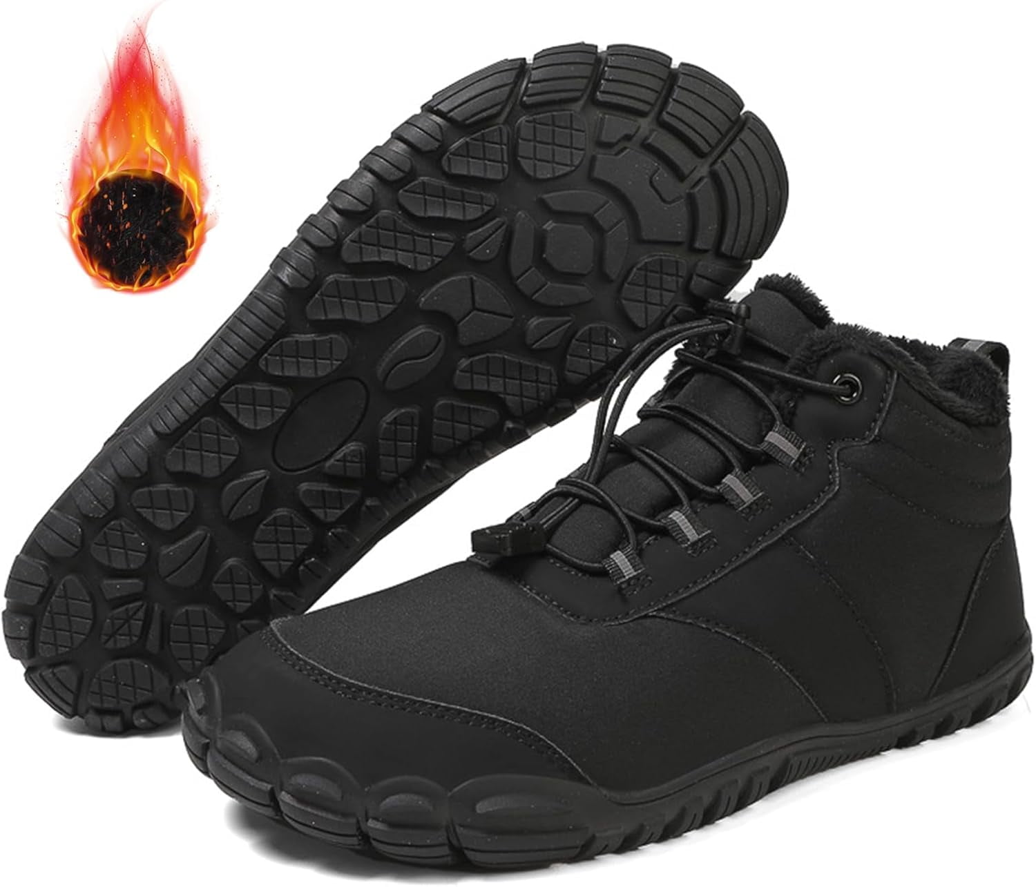 Waterproof Winter Hiking Boots Barefoot Shoes Thermal Fleece, For Men/Women, Trail Running Non-Slip