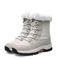 thumbnail image 1 of Waterproof Winter Snow Boots for Women Fleece Lined Warm Lace up Mid Calf Trekking Hiking Booties, 1 of 7