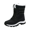 thumbnail image 1 of Waterproof Winter Snow Boots for Women Fleece Lined Warm Lace up Mid Calf Trekking Hiking Booties, 1 of 4