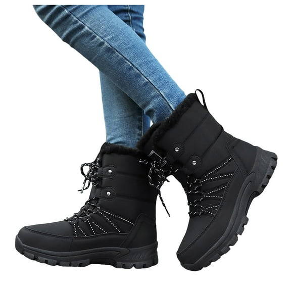Waterproof Winter Snow Boots for Women Warm Insulated Lace up Outdoor Walking Hiking Mid Calf Booties