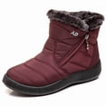 thumbnail image 1 of Waterproof Winter Women Shoes Snow Boots Fur-lined Slip On Warm Ankle, 1 of 12
