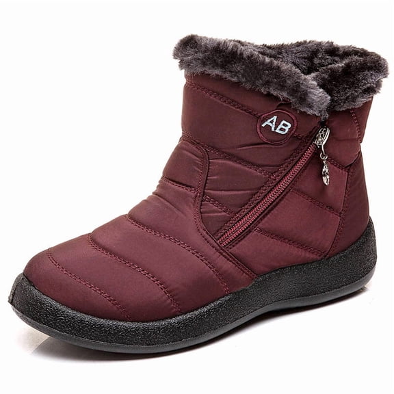 Waterproof Winter Women Shoes Snow Boots Fur-lined Slip On Warm Ankle