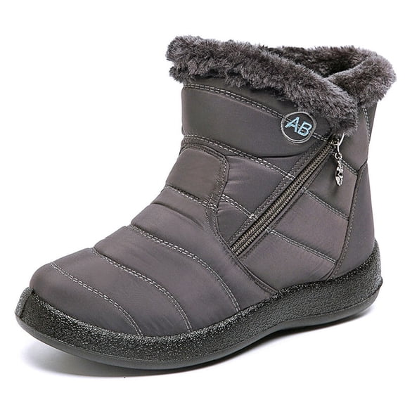 Waterproof Winter Women Shoes Snow Boots Fur-lined Slip On Warm Ankle