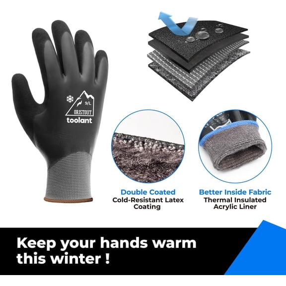 Waterproof Winter Work Gloves for Men and Women, Touchscreen, Freezer Gloves, Thermal Insulated, for Cold Weather
