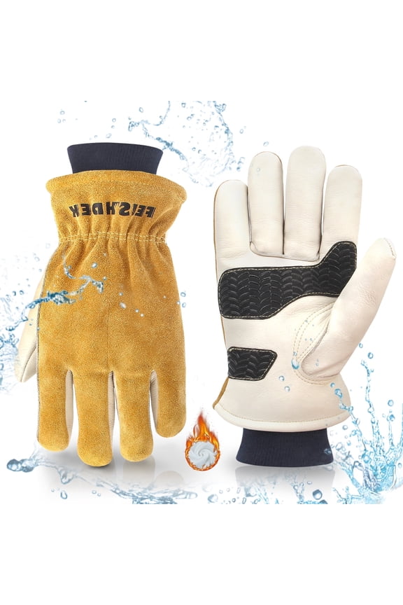 Waterproof and Thermal Work Gloves for Men, Windproof Winter Gripper Gloves for Outdoor Construction, Gardening, Driving ( Size:XXL)