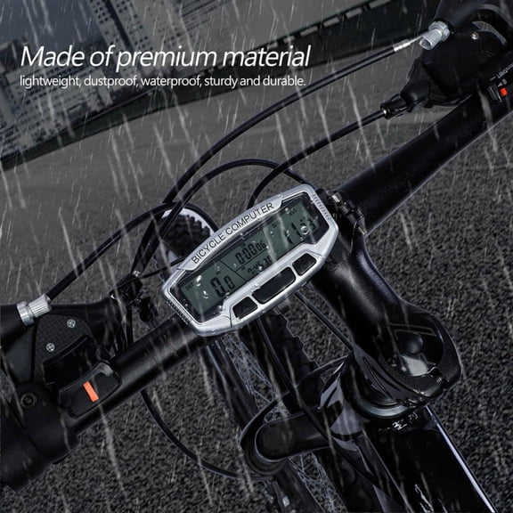 Waterproof Wired Bike Computer Odometer, 28 Functions Large LCD Display Speedometer for Cycling
