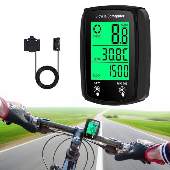 Waterproof Wired LCD Digital Cycle Bike Computer Bicycle Speedometer Odometer US