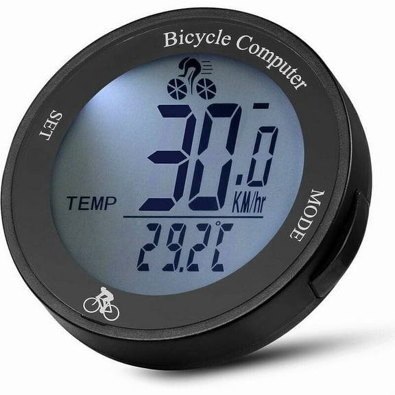 Waterproof Wireless Bike Computer Speedometer Odometer with LCD Backlight, Multifunction Bicycle Odometer