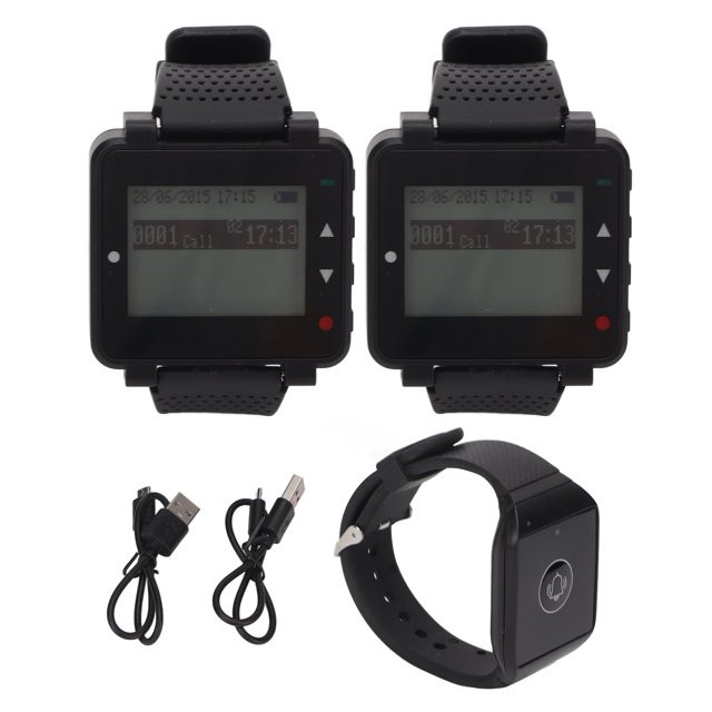 Waterproof Wireless Calling System with Watch Receiver and LCD Display