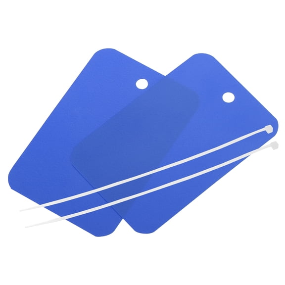 Waterproof Wires Plastic Shipping Tags for Product Identification, 1.6 x 2.4 Inch Blue 100Packs with Rope