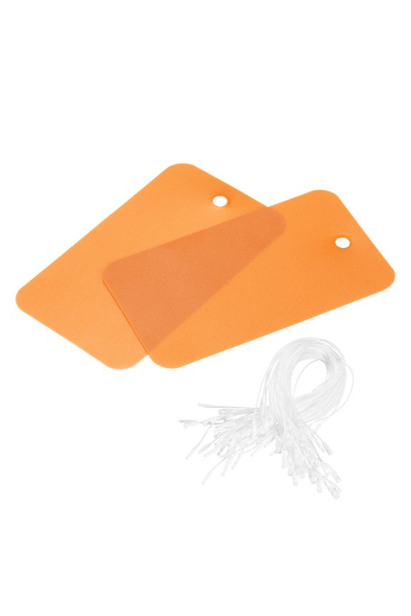 Waterproof Wires Plastic Shipping Tags for Product Identification Valve Marking Outdoor Tagging 1.6x2.8 Inch Orange 100pcs