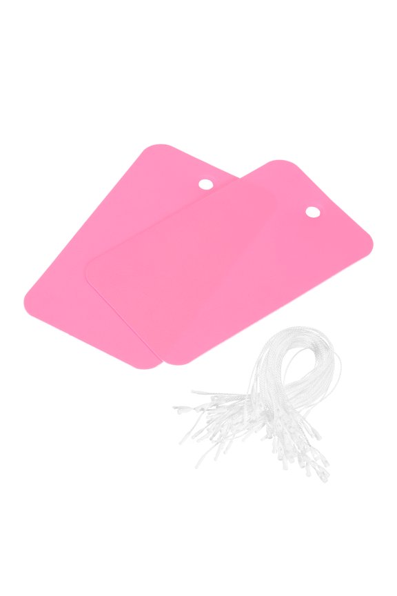 Waterproof Wires Plastic Shipping Tags for Product Identification Valve Marking Outdoor Tagging 1.6x2.8 Inch Pink 50pcs