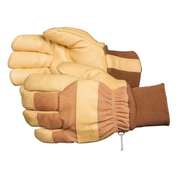 Waterproof Work Gloves Pigskin Leather - Insulated Heatkeep Winter Gloves for Men Medium