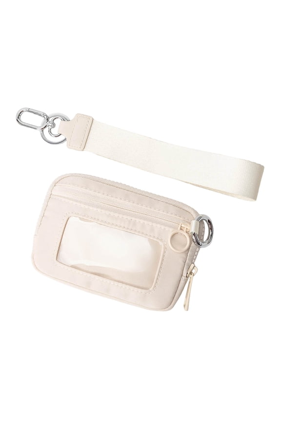 Waterproof Wristlet Pouch, Clear Card Slot, Polyester Material, Secure Zipper, Slim Design, Travel Essentials, Everyday Carry, Fashion Accessory TOPLIU